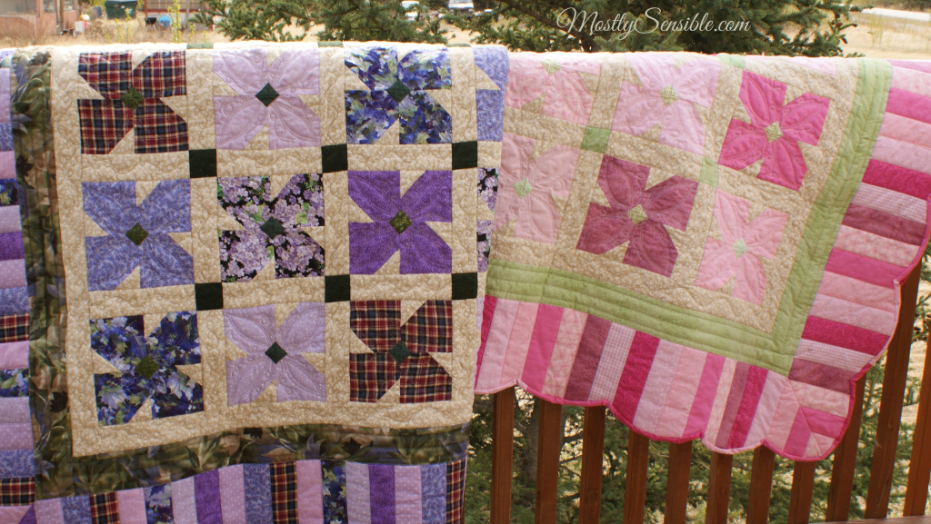 Twin African Violet Quilts
