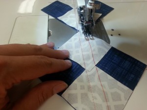 Sew on the lines.